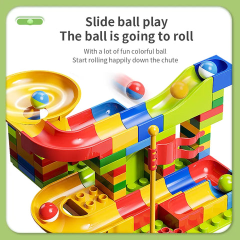88-336PCS Marble Race Run Small Big Block Compatible City Building Blocks