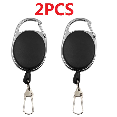 1-4pcs Retractable Key Chain Reel Badge Holder