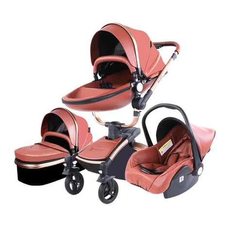 Newborn Carriage PU leather High Landscape Stroller