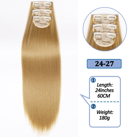New Long Straight Clip In Hairpiece Hair Extensions