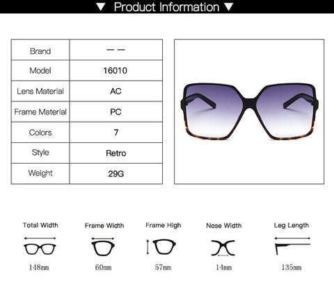 Women Fashion Oversize Sunglasses