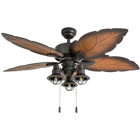 Ocean Crest Tropical 52-Inch Tropical Bronze Indoor Ceiling Fan