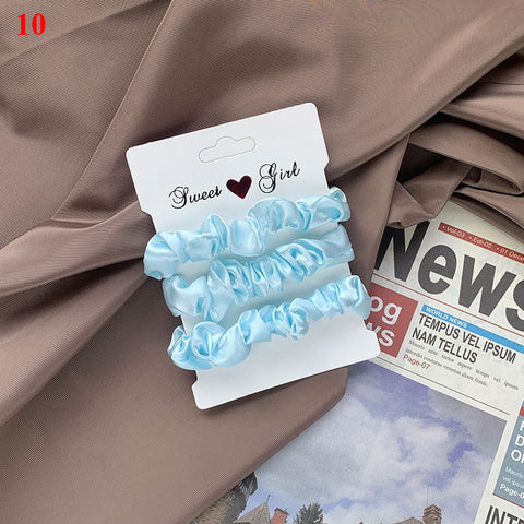 Women Silk Scrunchie Elastic Multicolor Hair Band