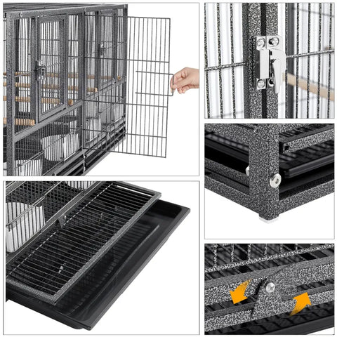 18" H Stackable Divided Breeder Meatal Bird Cage