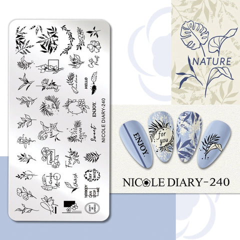 Nail Stamping Plates Flower Leaf Line Design Stamp