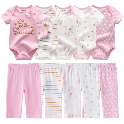 6/9/10PCS Baby Girl Clothes