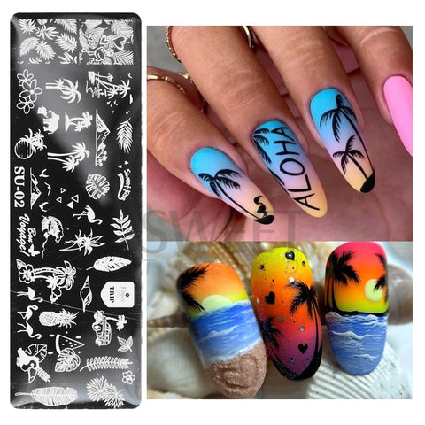 New Plam Tree Nail Stamping Plates