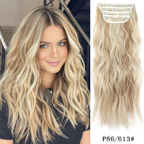 4Pcs/Set 20Inch Synthetic Hair Clip