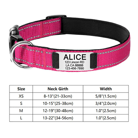 New Adjustable Reflective Nylon Dog Collars