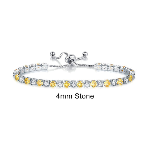 Women Rainbow Colorful Zircon Charm Bracelet