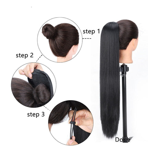 30inch Synthetic Drawstring Ponytail  Clip