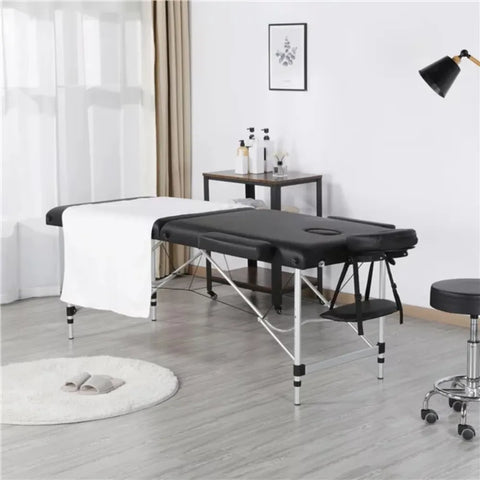 3 Section 84" Portable Adjustable Aluminum  Massage Table for Spa Treatments, Black