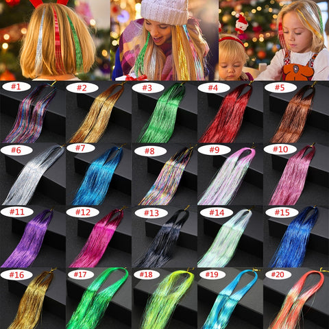 Rainbow Shiny Sparkle Hair Tinsel Kit