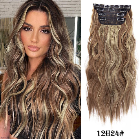 4Pcs/Set 20Inch Synthetic Hair Clip