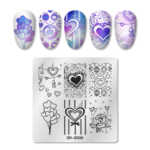 New Square Round Nail Stamping Plates