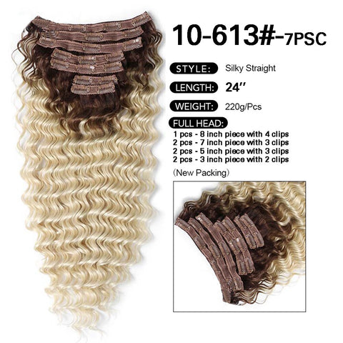 New Synthetic Curly Clip-In Hair Extensions