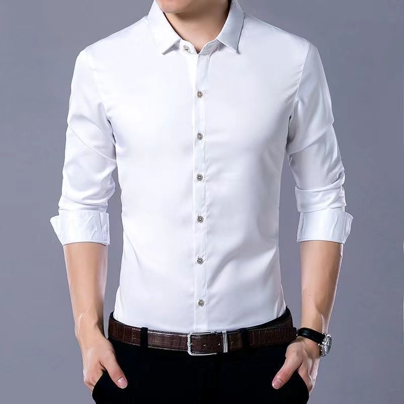 Men New Thin Plaid Smooth Shirts
