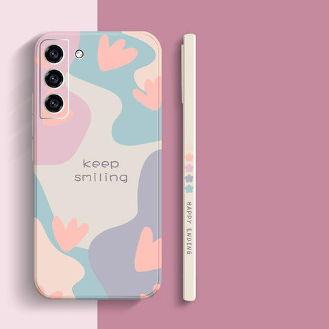 New Cartoon Flower Square Silicone Case