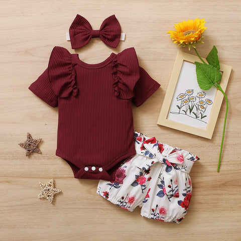 3Pcs Baby Girl Clothes Set