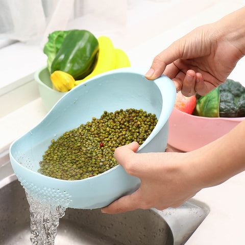 New Rice Sieve Plastic Colander Kitchen Drain Basket