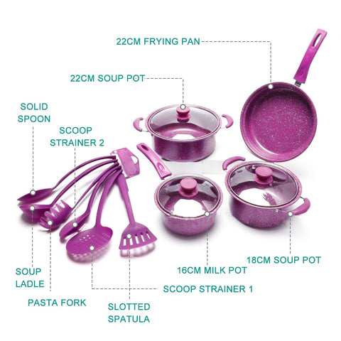 Kitchen Cookware Set 13-Piece Non-Stick Cooking Pots