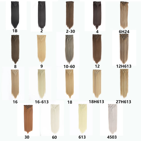 New Long Straight Natural 16 Clip