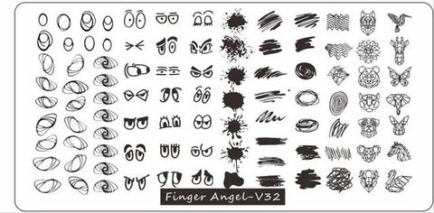 1Pcs Alphanumeric Nail Art