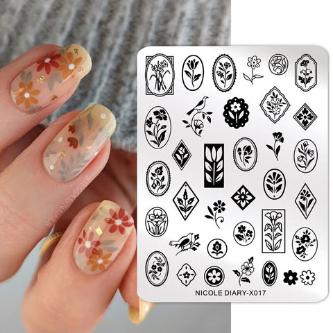 New Flower Stripe Design Stamping Plates