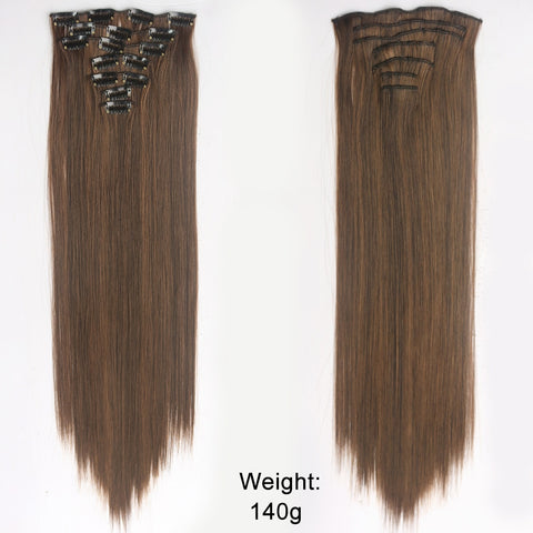 New Long Straight Clip In Hairpiece Hair Extensions