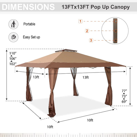 MF Studio 13 x 13ft  Canopy Tents Gazebo