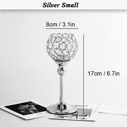 Golden Silver Crystal Wishing Candlestick Table