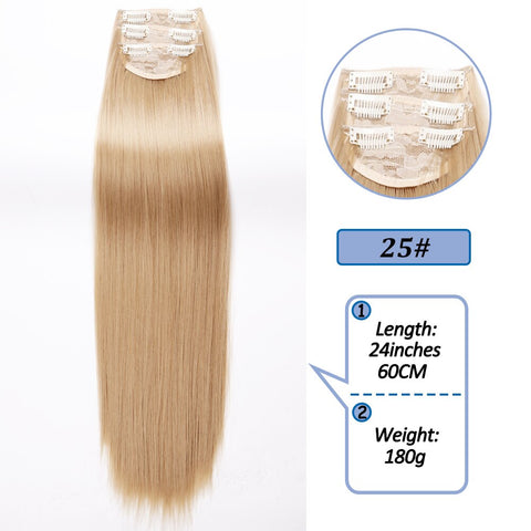 New Long Straight Clip In Hairpiece Hair Extensions