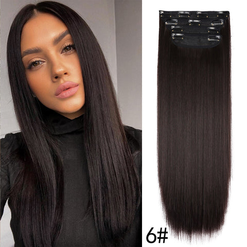 4Pcs/Set 20Inch Synthetic Hair Clip