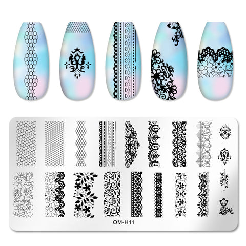 New Lace Flowers Nail Stamping Plates