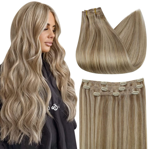 New Full Shine 50 Grams Clip in Hair Extensions
