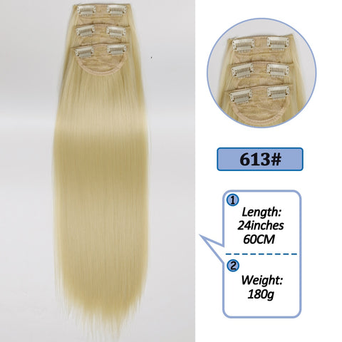 New Long Straight Clip In Hairpiece Hair Extensions