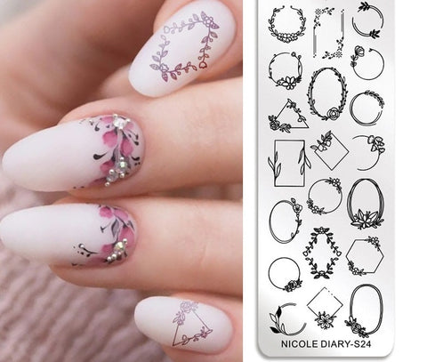 New Flower Leaves Nail Stamping Plates