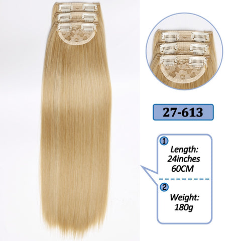 New Long Straight Clip In Hairpiece Hair Extensions