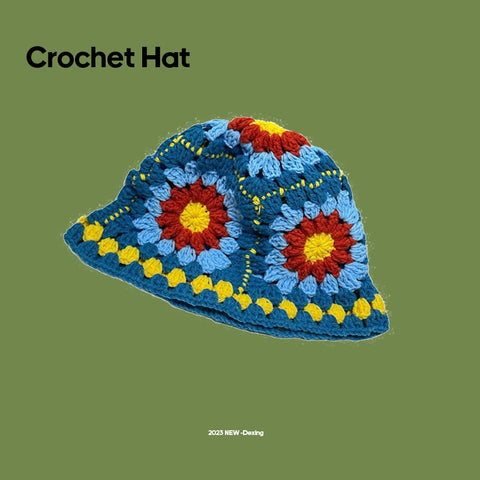 2023 Flower Crochet Bucket Hat