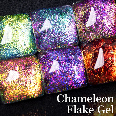 New Chameleon Flake Gel Nail Polish