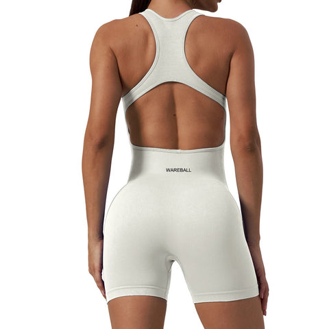 Women Ribbed One Piece Rompers Yoga Set