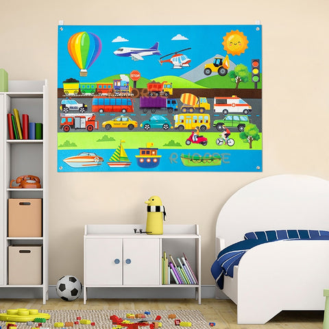 35Pcs Vehicle Felt Story Board Set