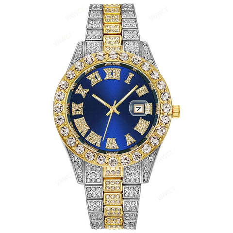 New Gold Wrist Watch Luxury Rhinestone Bracelet