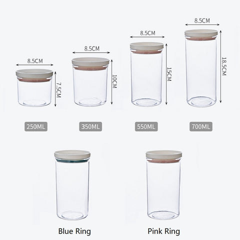 2 Different Color Sealed Ring Bottles Kitchen Storage Box