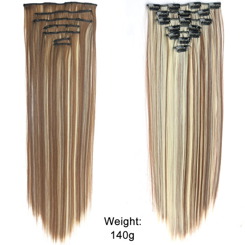 New Long Straight Clip In Hairpiece Hair Extensions