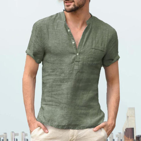 2023 Men Casual Cotton Linen Shirts