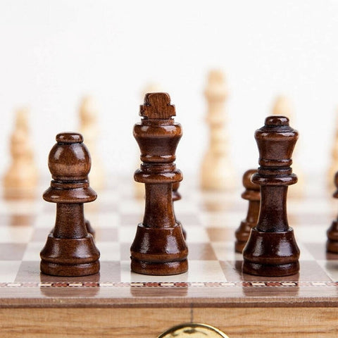 5Size Folding Wooden International Chess Set