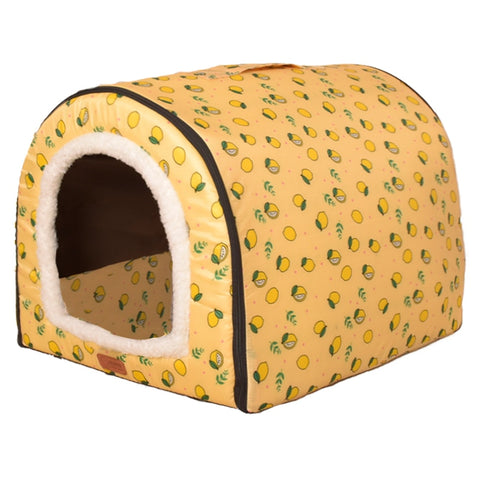 Cat Print Stars House Bed