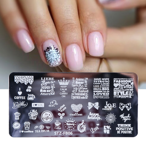 New Nail Stamping Lace Petals