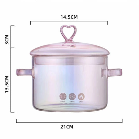 High-value Love Pink Glass Pan